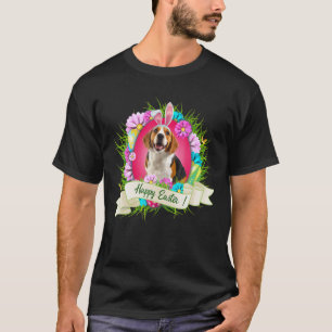 Glad påsk Beagle Wearing Bunny Ear Eggs Coola T Shirt