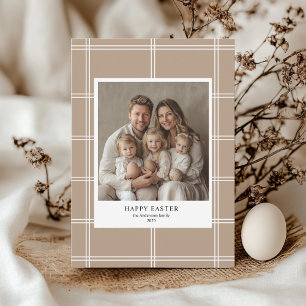 Glad påsk Beige Family Photo Inbjudningar