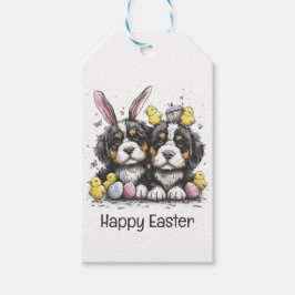 Glad påsk Bernese Mountain Hundar Presentetikett