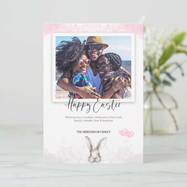 Glad påsk Bild Watercolor Kort (Stående Fram)