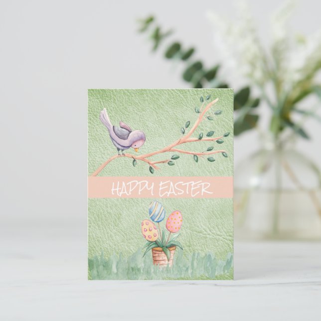 Glad påsk Bird på vykort Gren (Stående Fram)