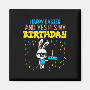 Glad påsk Birthday Bunny Cake Bday Party Boys G Magnet