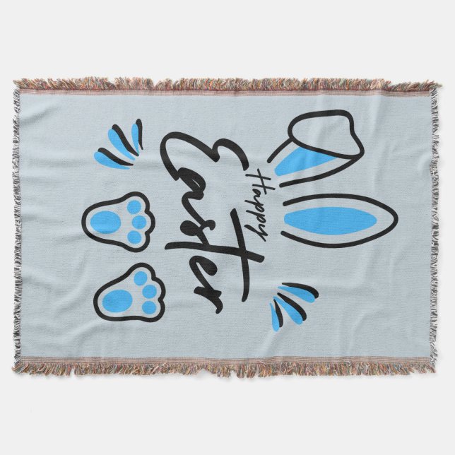 Glad påsk blå filt (Framsidan)