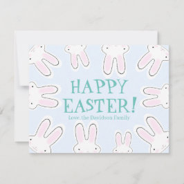 Glad påsk blek, blå, gullig anpassningsbar julkort