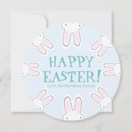 Glad påsk blek, blå, gullig anpassningsbar julkort