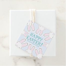 Glad påsk blek blå söt peekbunnies lustigt gåvor etiketter