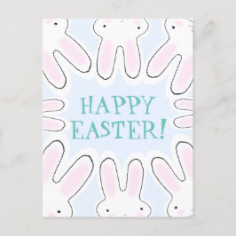 Glad påsk blek blå söt peekbunnies lustigt helg vykort