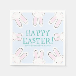 Glad påsk blek, blå, söt, peppande bunnier rolig pappersservett