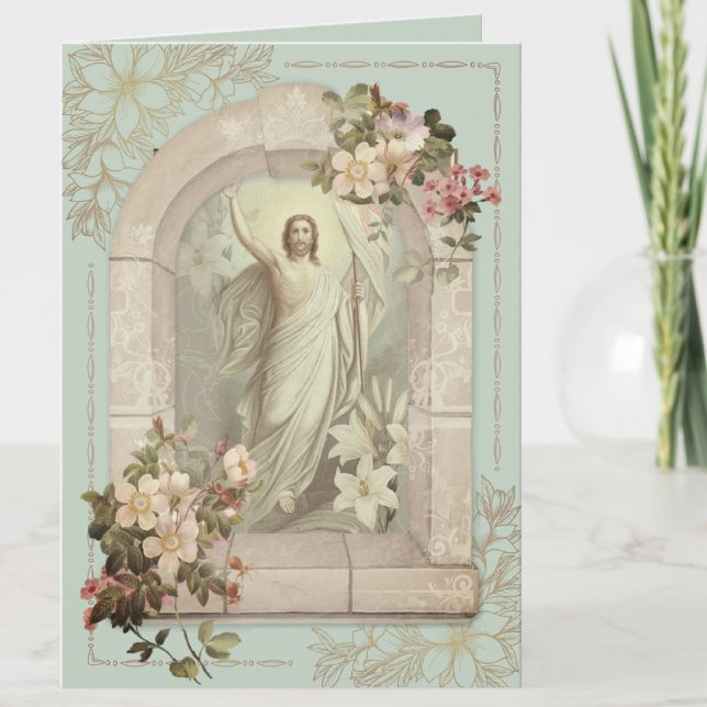 Glad påsk Blessings Prayer Resurrection Vintage Helgkort (Skapare uppladdad)