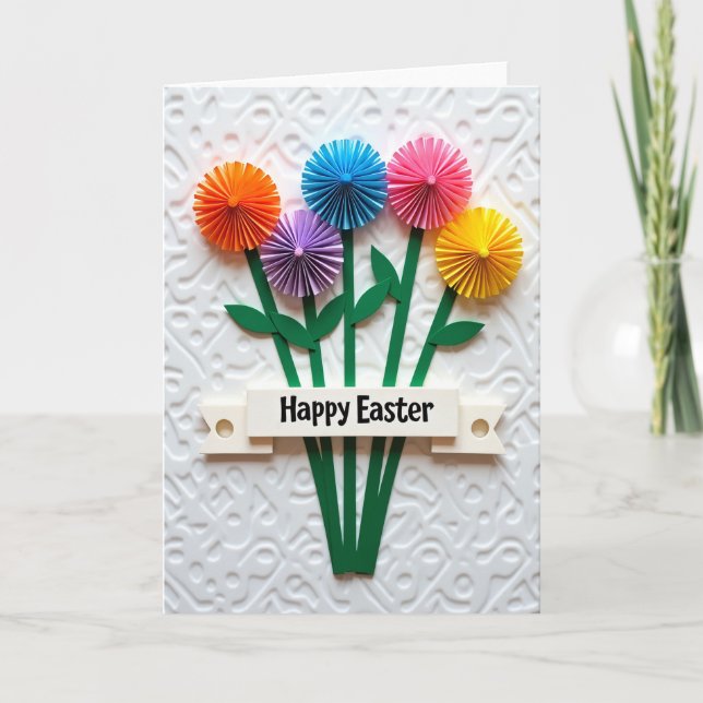 Glad Påsk Blommig Konstkort Kort (Framsida)