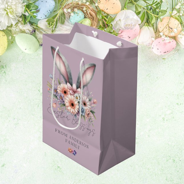 Glad påsk Blommigt Bunny Öron Lila (Skapare uppladdad)
