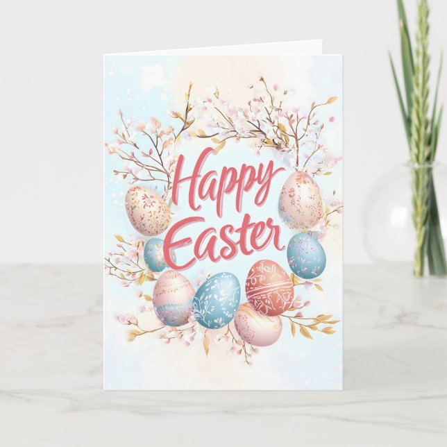 Glad påsk Blommigt Card Helgkort (Framsida)