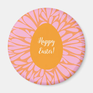 Glad påsk blommigt sprängde orange äggmagnet magnet