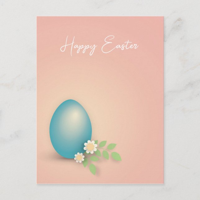 Glad påsk Blue Egg i Rosa Vykort (Framsida)