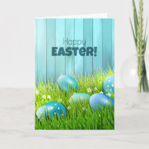 Glad påsk Blue och White Eggs Hälsning