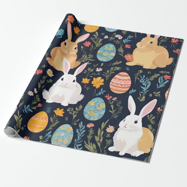 Glad påsk Boho Bunny Collection Presentpapper (Utrullad)