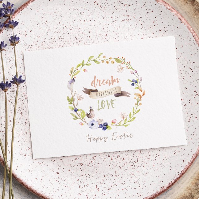 Glad påsk Boho Watercolor vykort (Skapare uppladdad)