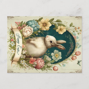 Glad påsk, Bright Beige med en Vintage Bunny Helg Vykort