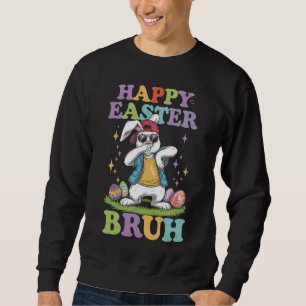 Glad påsk Bror Rolig Dabbing Kanin Kanin Bro Lång Ärmad Tröja