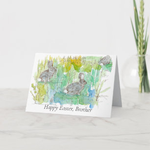 Glad påsk Brother Cottontail Rabbits Vår Kort