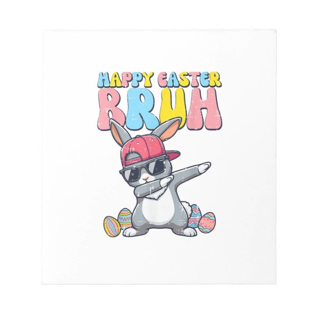Glad påsk Bruh Bunny Dab Rabbit Dans Pojkar Barn Anteckningsblock (Framsida)