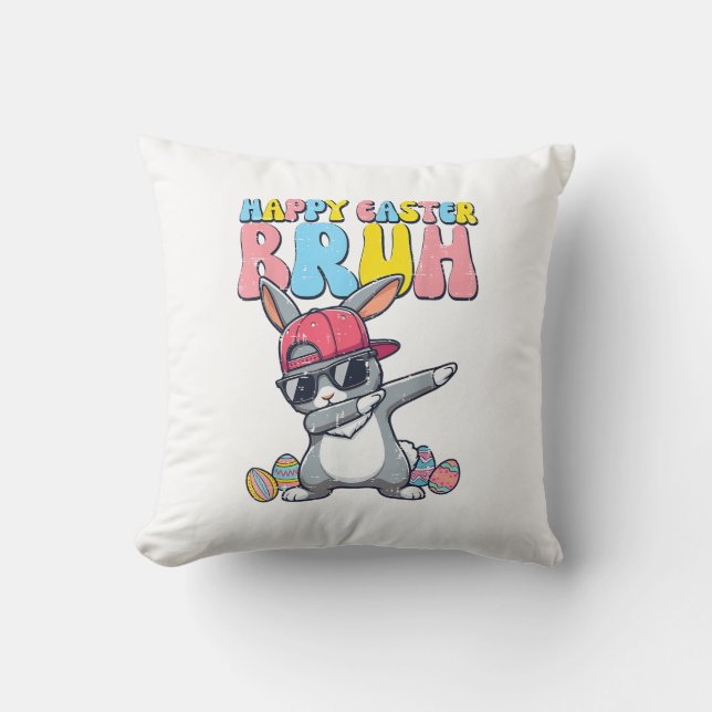 Glad påsk Bruh Bunny Dab Rabbit Dans Pojkar Barn Kudde (Framsida)