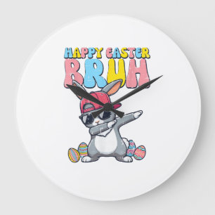 Glad påsk Bruh Bunny Dab Rabbit Dans Pojkar Barn Stor Klocka