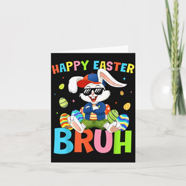 Glad påsk Bruh Bunny för barn pojkar flickor kvinn Kort (Framsida)