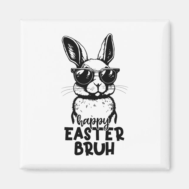 Glad påsk Bruh Funny Bunny Rabbit Påsk Kids B Magnet (Framsidan)