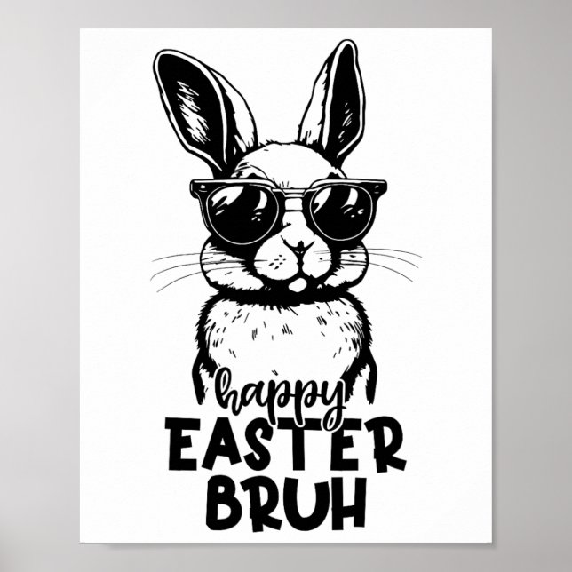 Glad påsk Bruh Funny Bunny Rabbit Påsk Kids B Poster (Framsidan)