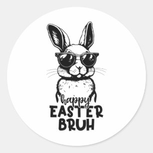 Glad påsk Bruh Funny Bunny Rabbit Påsk Kids B Runt Klistermärke