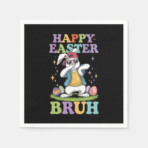 Glad påsk Bruh Funny Dabbing Bunny Rabbit Bro Pappersservett