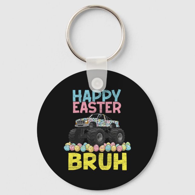 Glad påsk Bruh Funny Monster Lastbil Bunny Eggs B Nyckelring (Framsida)
