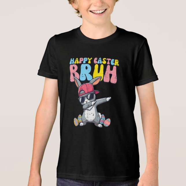 Glad påsk Bruh Kanin Dab Kanin Dans T Shirt (Framsida)