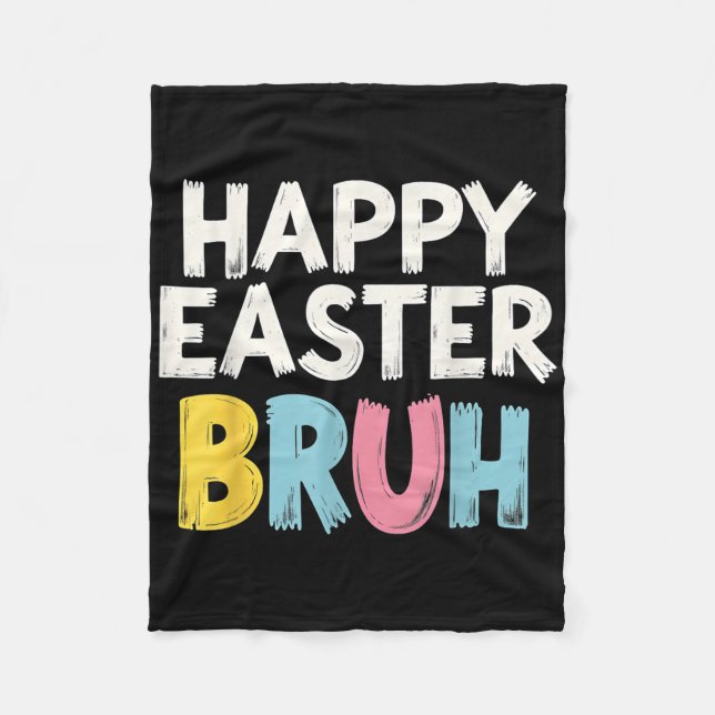 Glad påsk Bruh Meme Funny Bunny Bro Tonåringars Bo Fleecefilt (Framsidan)