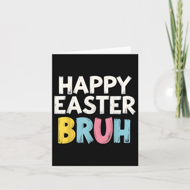 Glad påsk Bruh Meme Funny Bunny Bro Tonåringars Bo Kort (Framsida)