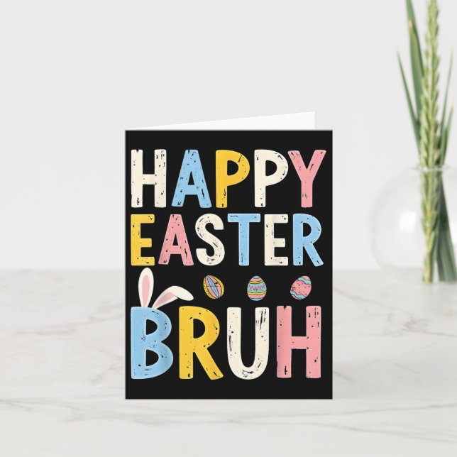 Glad påsk Bruh Meme Funny Bunny Bro Tonåringars Bo Kort (Framsida)