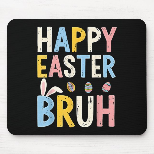 Glad påsk Bruh Meme Funny Bunny Bro Tonåringars Bo Musmatta (Framsidan)