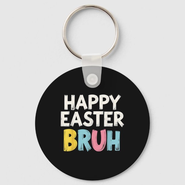 Glad påsk Bruh Meme Funny Bunny Bro Tonåringars Bo Nyckelring (Framsida)