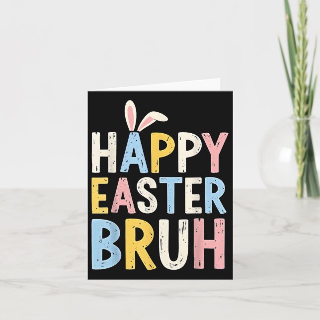 Glad påsk Bruh Meme Funny Bunny Eggs Tonåringars B Kort (Framsida)