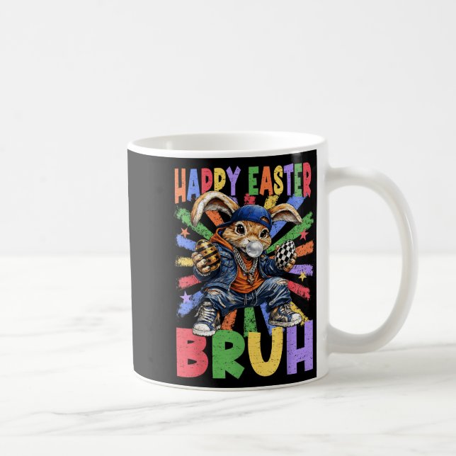 Glad påsk Bruh påskkanin påskäggsjakt  Kaffemugg (Höger)