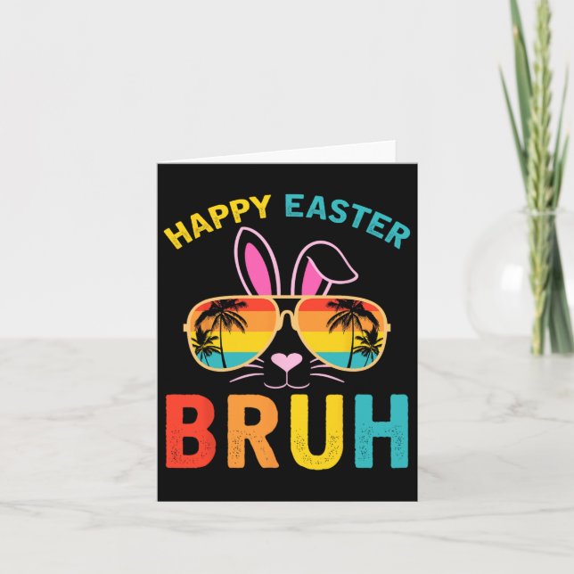 Glad påsk Bruh Shirt Bruh Meme Funny Sayed Bro Kort (Framsida)