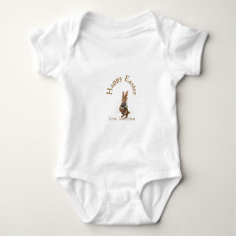 Glad påsk brun kanin med ägg kärlek lägg till namn t shirt
