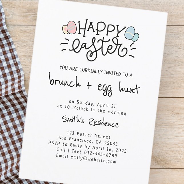 Glad påsk Brunch och Egg Hunt Inbjudningar (Skapare uppladdad)