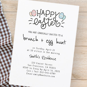 Glad påsk Brunch och Egg Hunt Inbjudningar