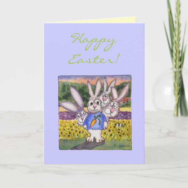 Glad påsk Bunnies Egg Hunt Greeting Card Helgkort (Framsida)