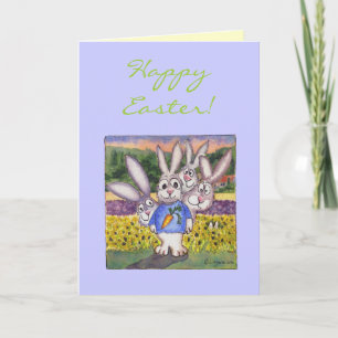 Glad påsk Bunnies Egg Hunt Greeting Card Helgkort
