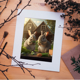 Glad påsk Bunnies! vykort för påsk