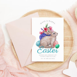 Glad påsk Bunny Anpassade - platta Helgdag Julkort