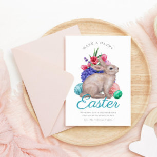 Glad påsk Bunny Anpassade - platta Helgdag Julkort